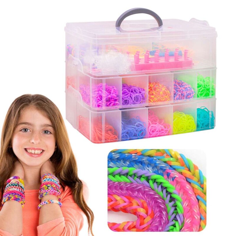 Kit maleta con gomitas para hacer pulseras de colores Kit maleta con gomitas para hacer pulseras de colores