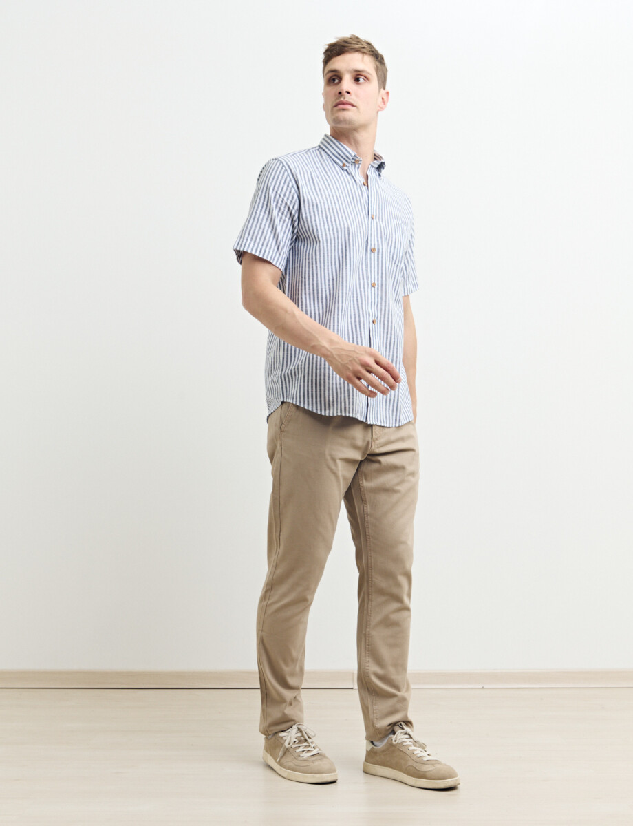 012635 CAMISA HARRINGTON LABEL Blanco/azul Osc