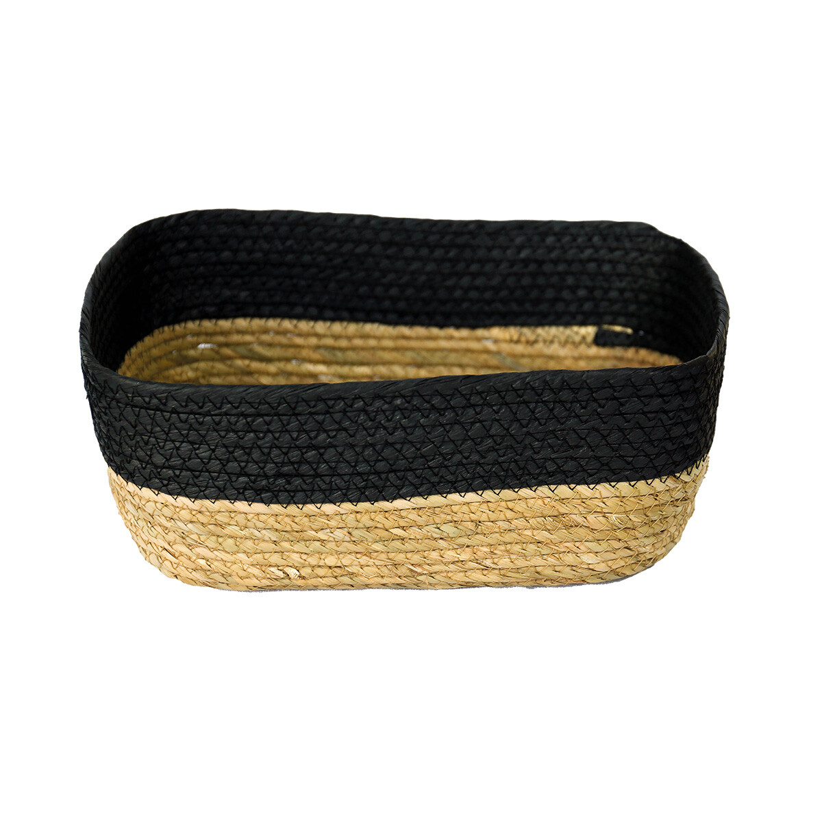 CESTO DE FIBRA NATURAL 32X26X12 CM NEGRO 