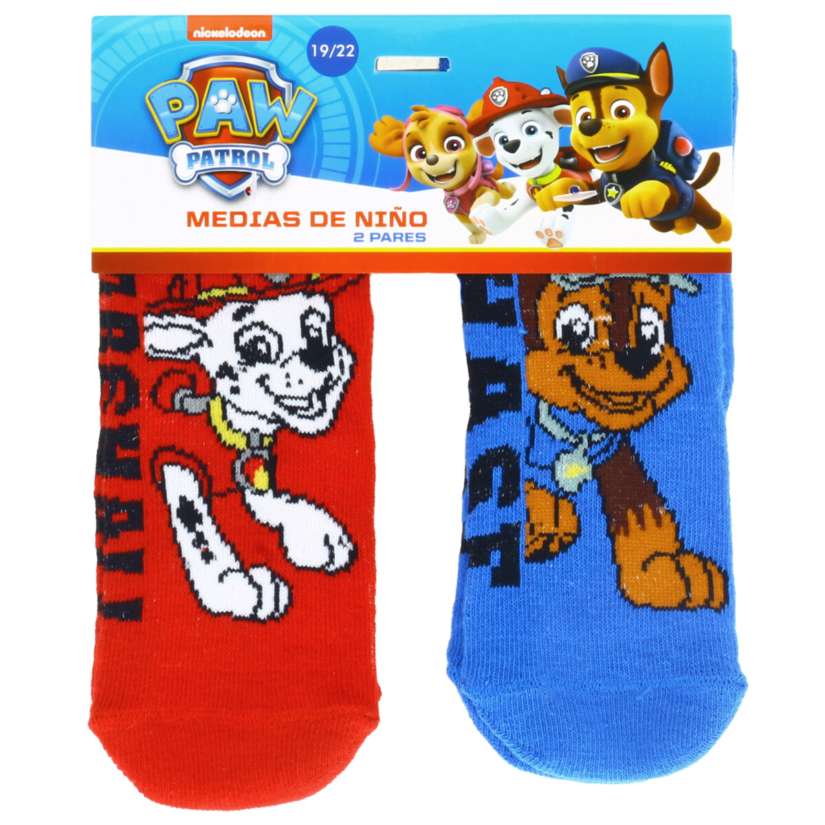 Medias de Niños Disney x2 Paw Patrol - Rojo - Azul 