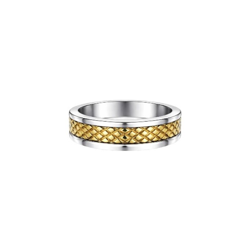 Anillo Labrado - Plata y Oro- Sin Piedra-AN5966 sinpiedra