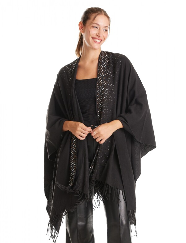 Ruana Brillos NEGRO