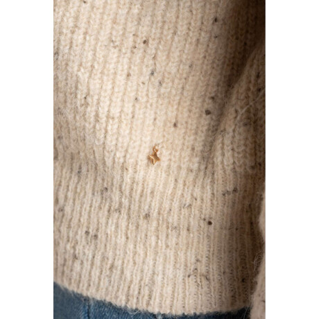 Cardigan Lana Cierre Beige Melange