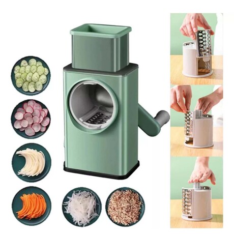 Cortador Manual Procesadora Rallador Verduras Queso Frutas Verde