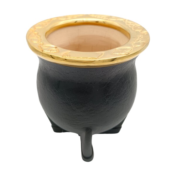 MATE CAMIONERO ALPACA BAÑADA EN ORO 12 Negrouniforme
