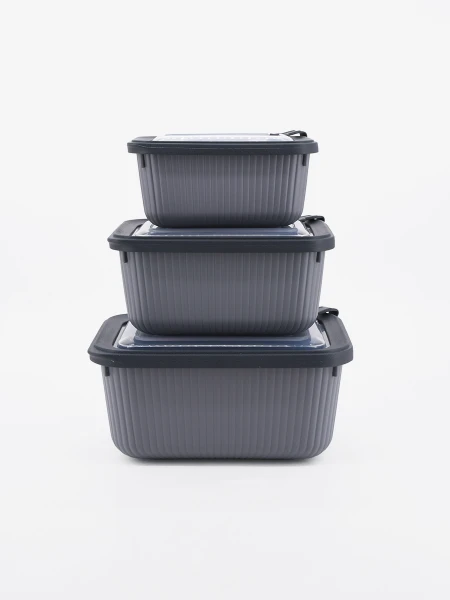 CONTENEDORES LINE SET X 3 GRIS