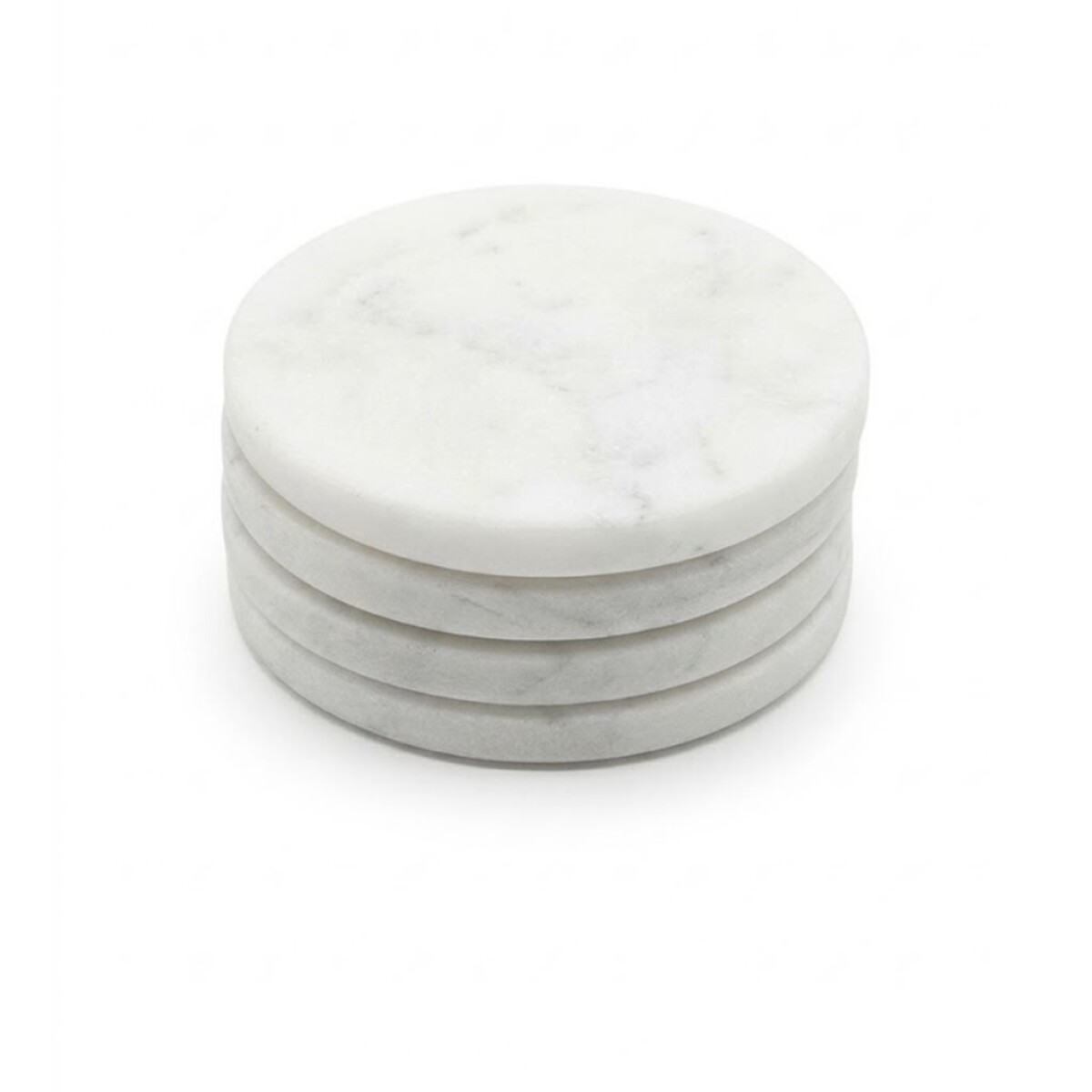 SET 4 POSAVASOS MARMOL D10CM BLANCO 