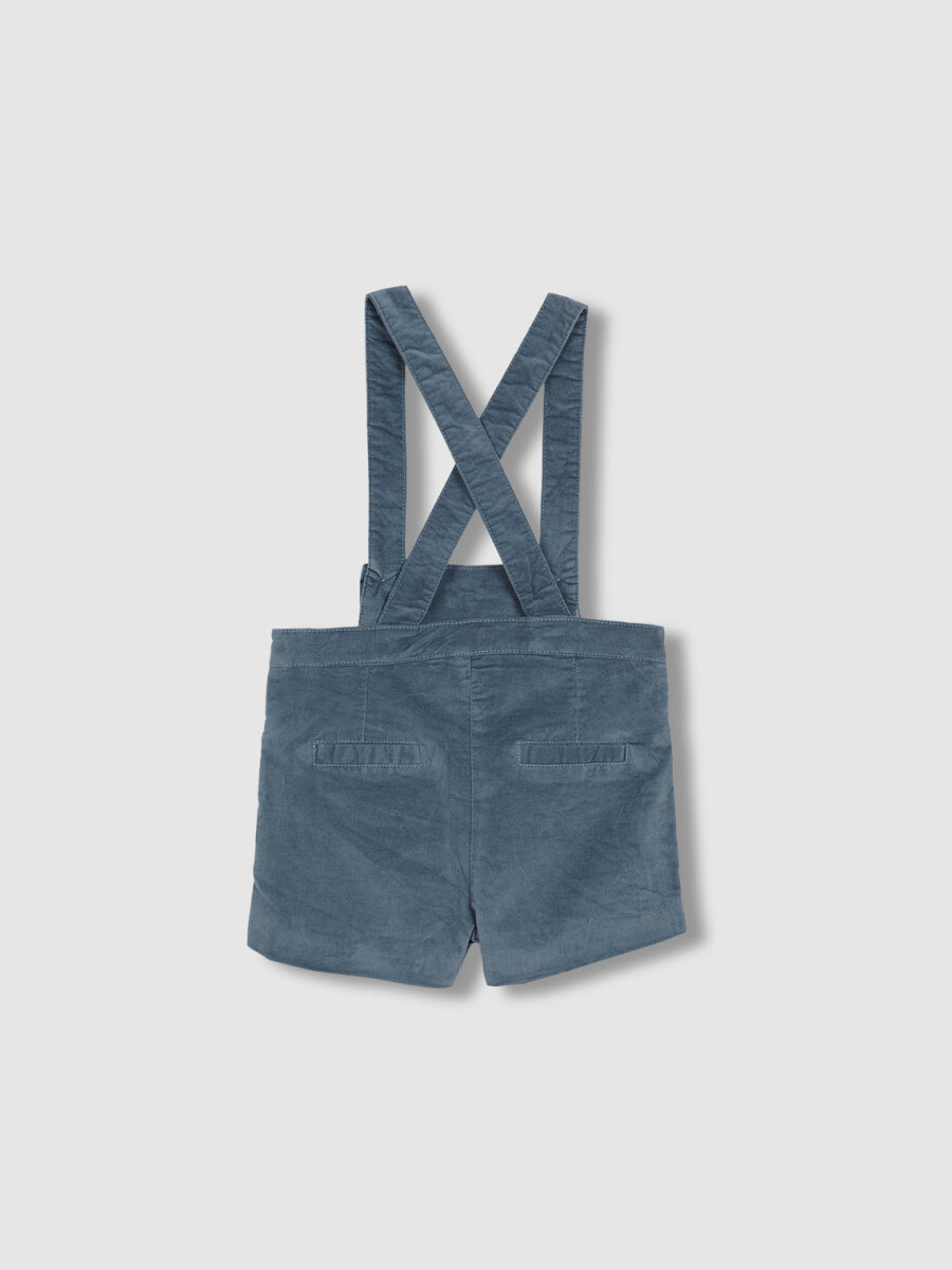 Pantalon Corto Con Tirantes Azulado
