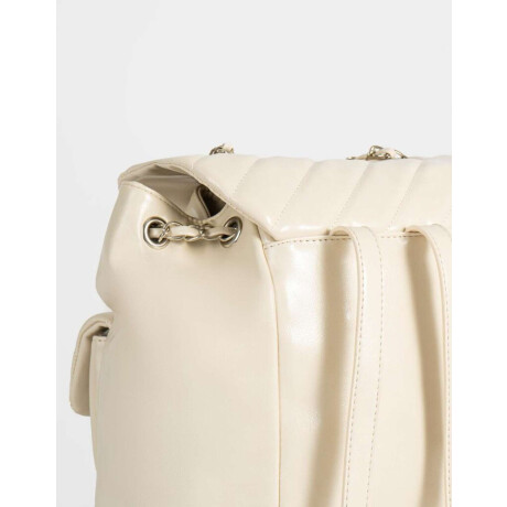 Mochila Puffy Con Solapa Blanco Crudo