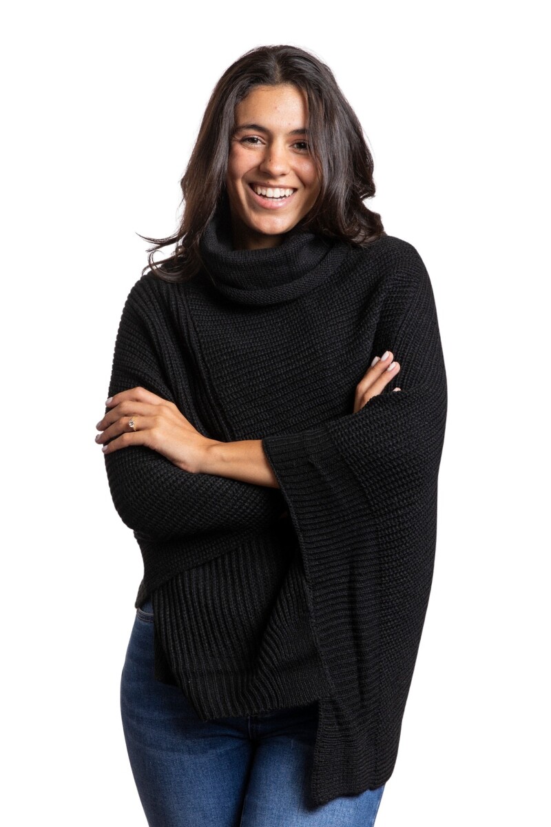 CHERRY PONCHO - BLACK 
