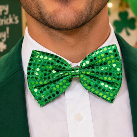 Moño Verde con Lentejuelas- San Patricio Moño Verde con Lentejuelas- San Patricio
