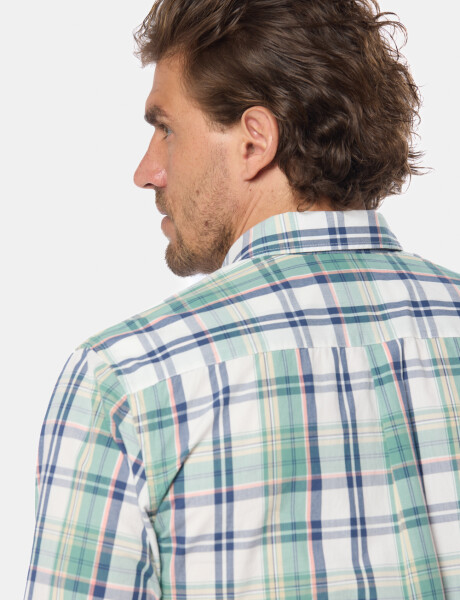 CAMISA A CUADROS Coral