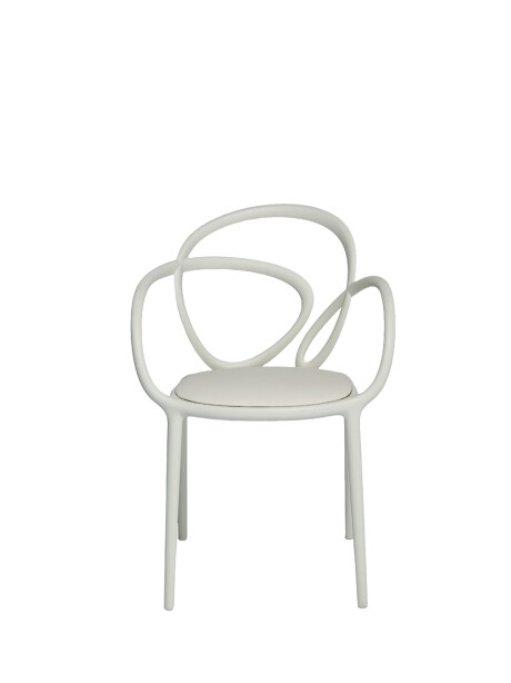 Loop chair white with cushionn BLANCO