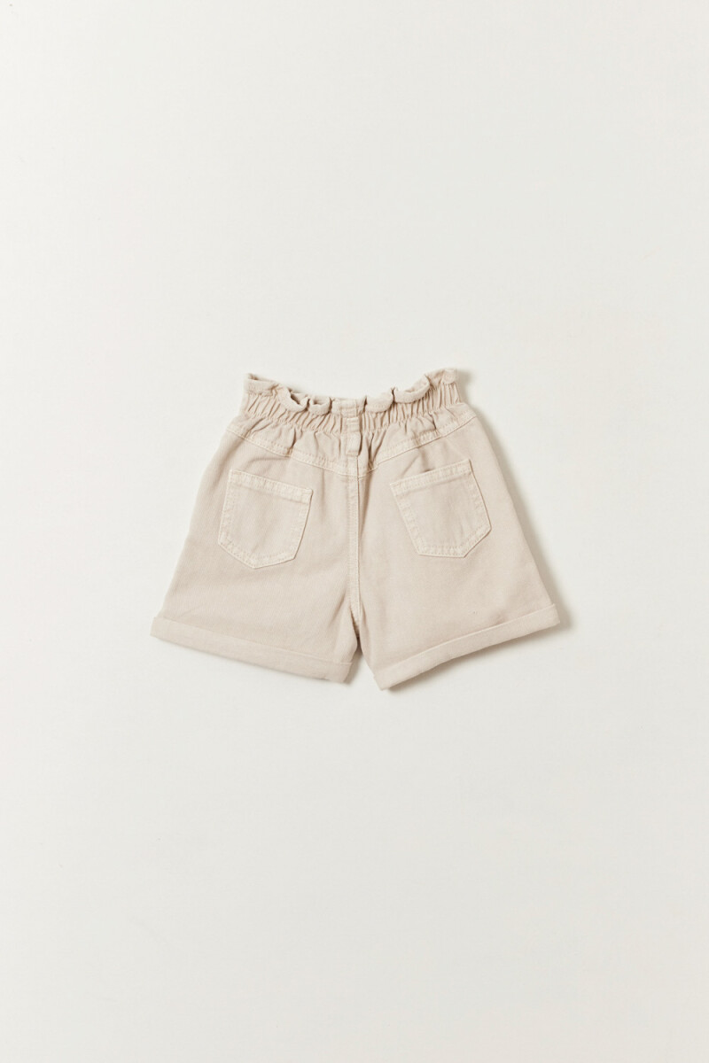 Short jean paper bag Beige