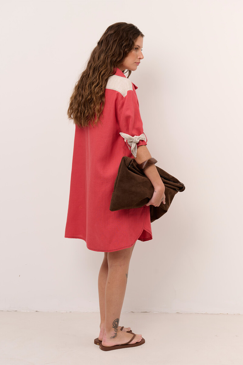 VESTIDO LINO POLO CORAL