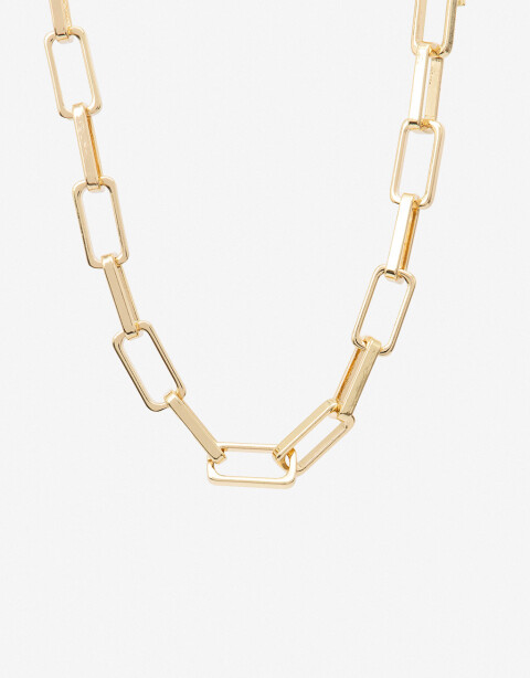 Collares Cortos Metal Collar Corto Metal Eslabones - Dorado