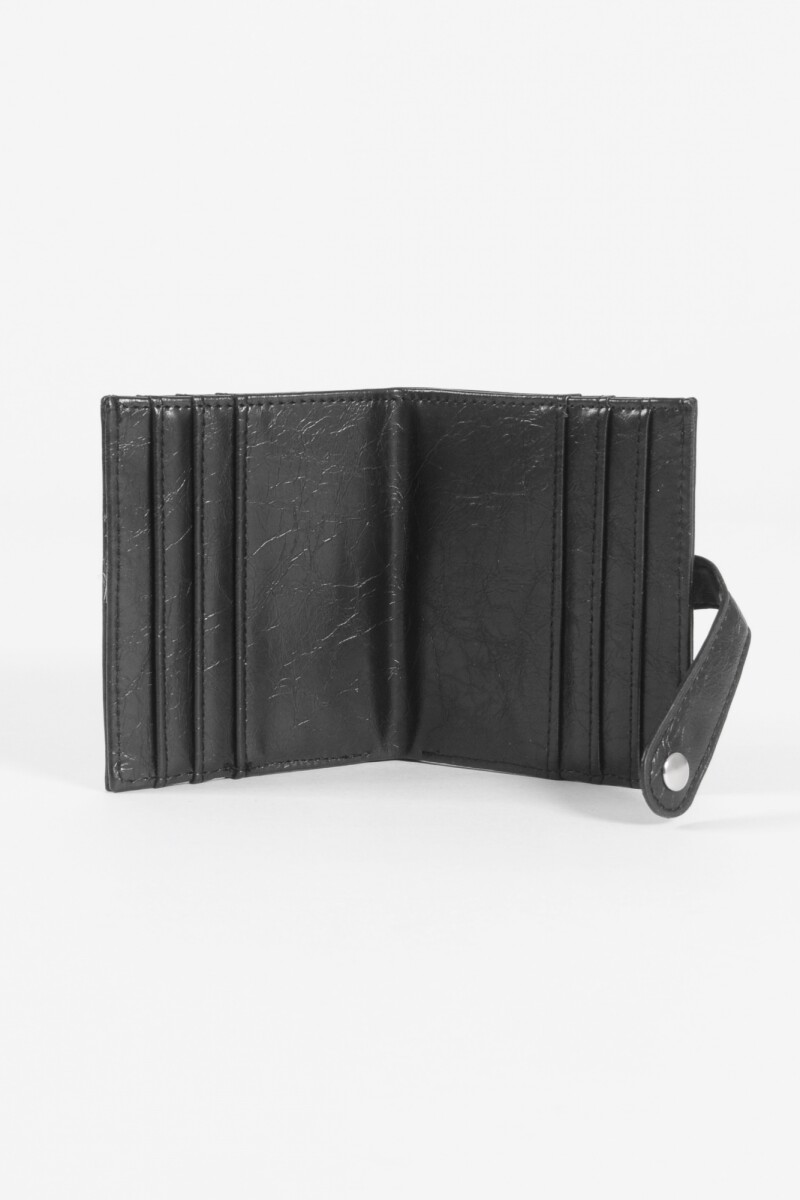 Tarjetero flap shinny negro
