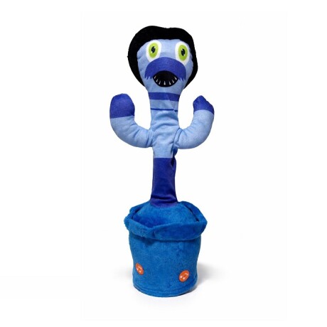 PELUCHE CACTUS BAILARIN DISEÑO AZUL C/ SOMBRERO NEGRO CP16 001