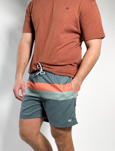 Short de baño estampado Heredia Gris