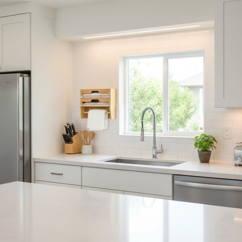 Dispensador de papel film y aluminio de bambú Dispensador de papel film y aluminio de bambú