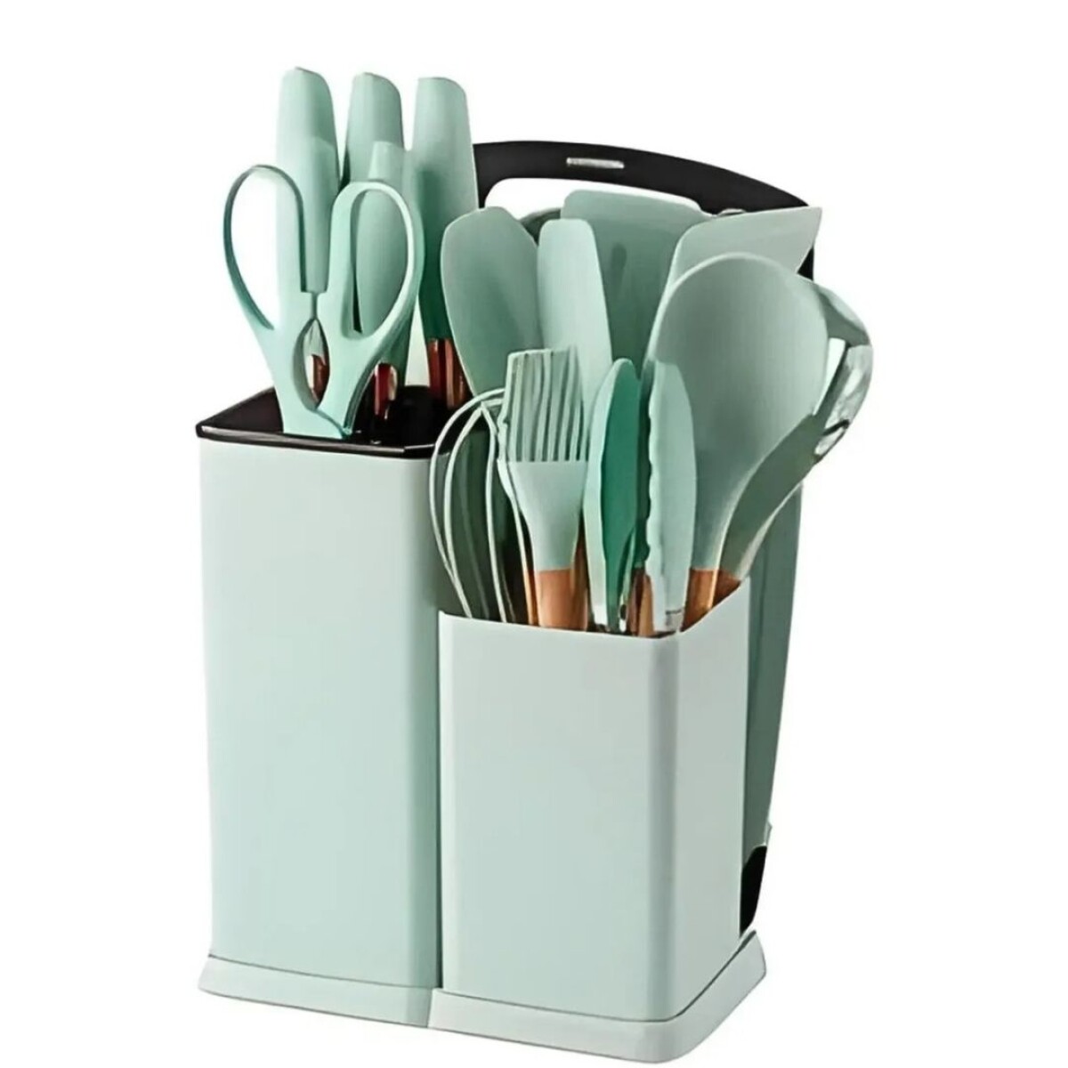 Kit De Menage 19 Utensillos De Cocina+organizador - VERDE 