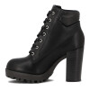Moleca Bota Acordonada C/taco Cuadrado Negro