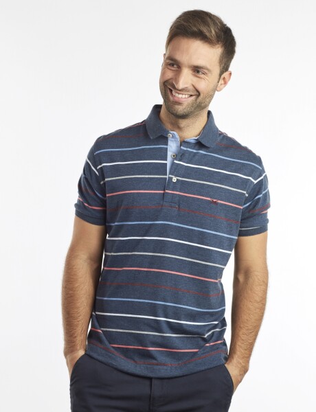 Polo Jersey Rayada Coral