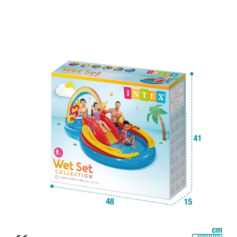 INTEX PISCINA CENTRO DE JUEGO INFLABLE ARCOIRIS 297 X 193 X 135 CMS 428 LITROS Intex Piscina Centro De Juego Inflable Arcoiris 297 X 193 X 135 Cms 428 Litros