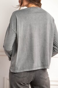 Remera Manga Larga Lavada Grafito