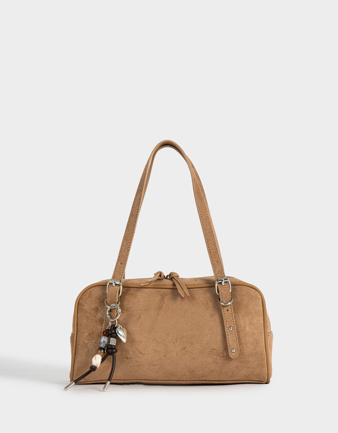 Bandoleras Cartera Bowling Suede Camel - Marron Camel