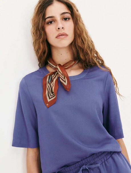 BLUSA MANGA CORTA AZUL