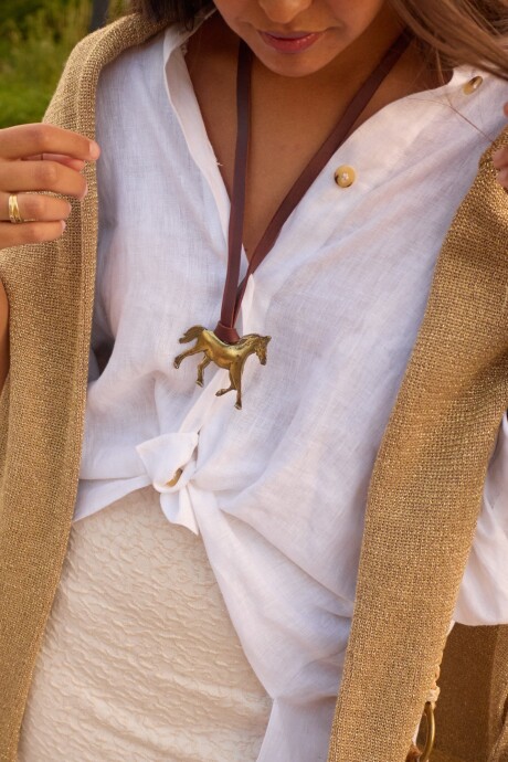 Horsy Necklace Chocolate / Dorado