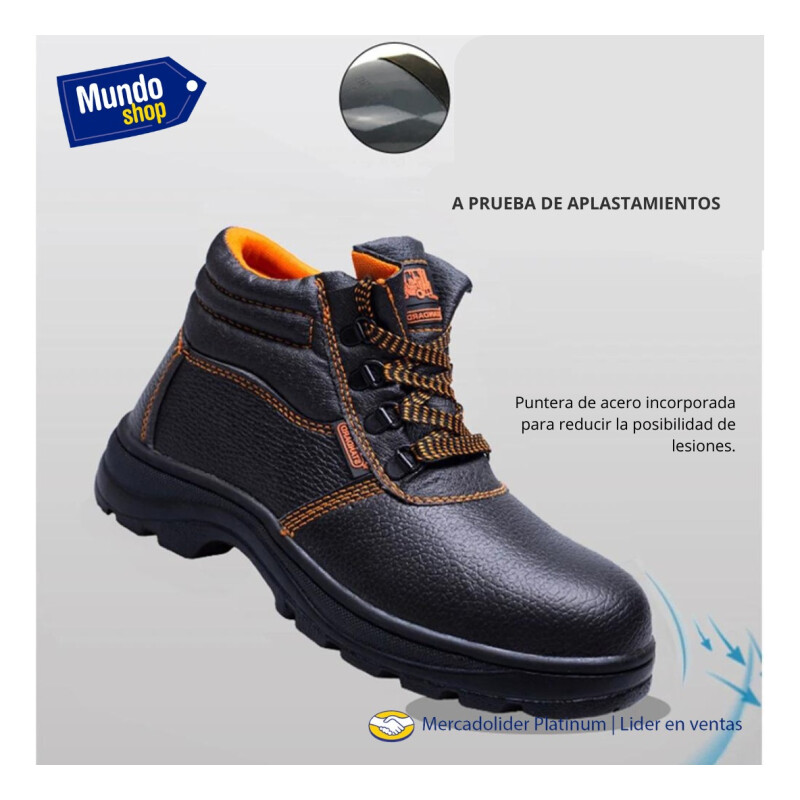 Calzado Botas Borcego De Seguridad Para Trabajo Reforzado Negro