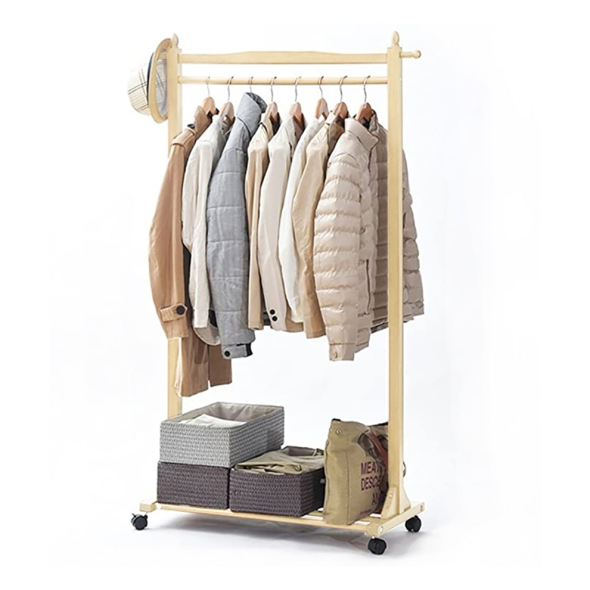 Perchero De Madera De Pino Ancho 76 Cm 