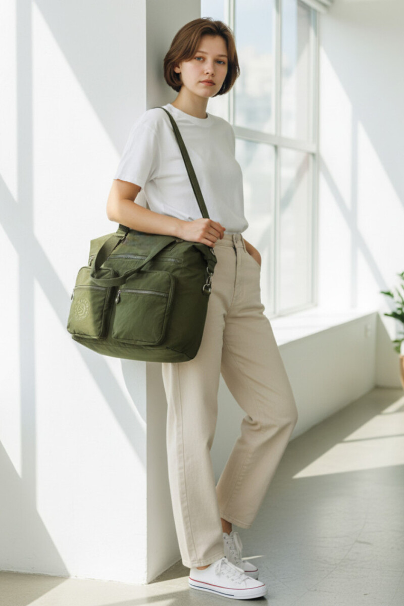 Bolso grande con bolsillos Verde