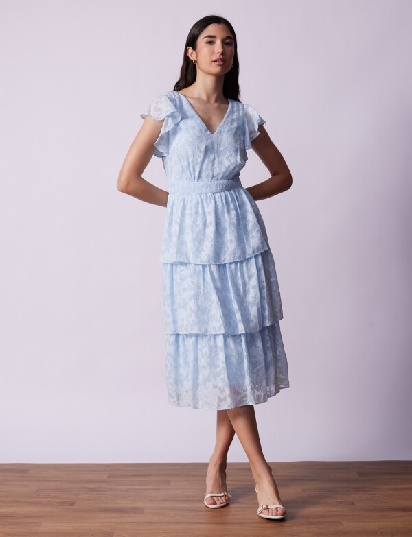 Vestido Midi Capas CELESTE/MULTI