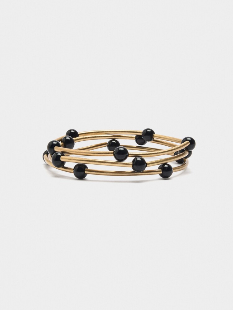 Set De Pulseras Segmentadas negro