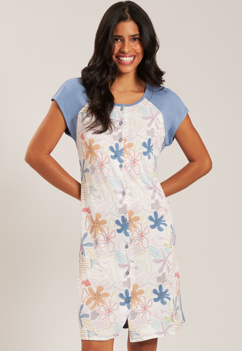 CAMISOLA ABOTONADA ESTAMPADA - EST.CHALK FLOWER 21349 