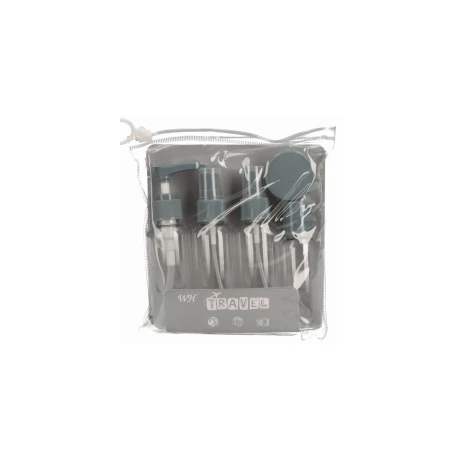 Set de frasquitos para viaje en estuche Gris