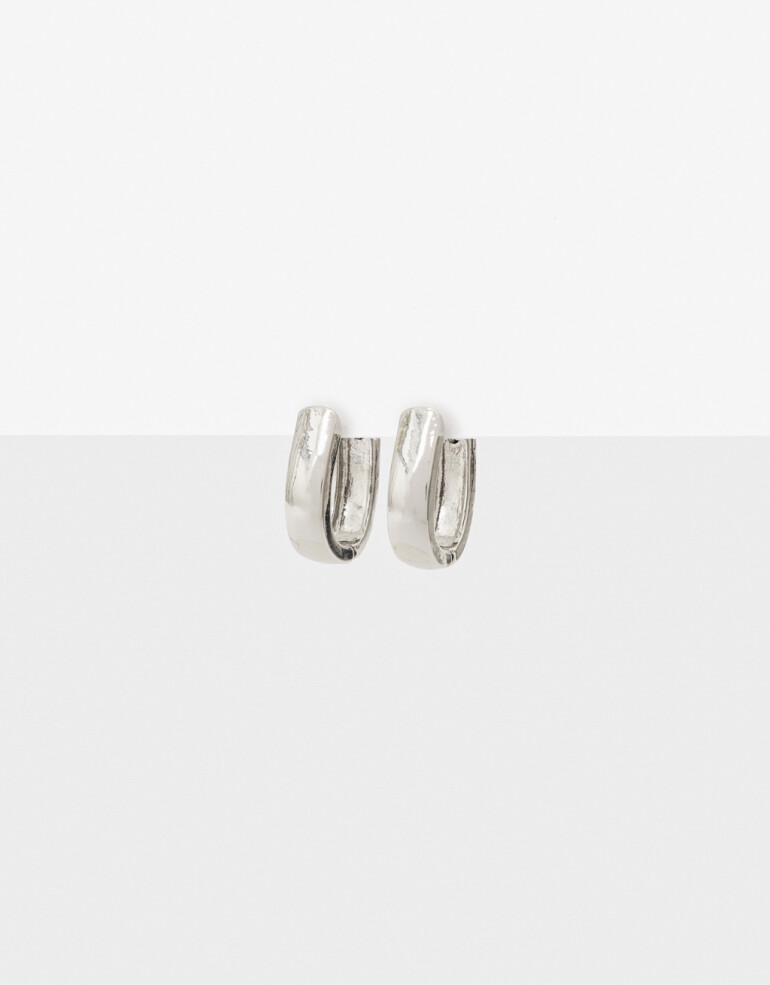Aros Argollas Metal Argollas De Metal Bold - Plateado Rodio