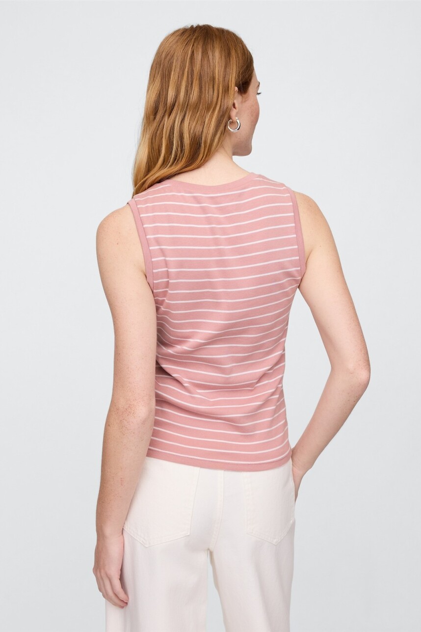 Musculosa A Rayas Mujer Antique Pink
