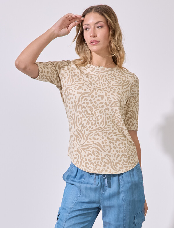 Remera Garden BEIGE/MULTI