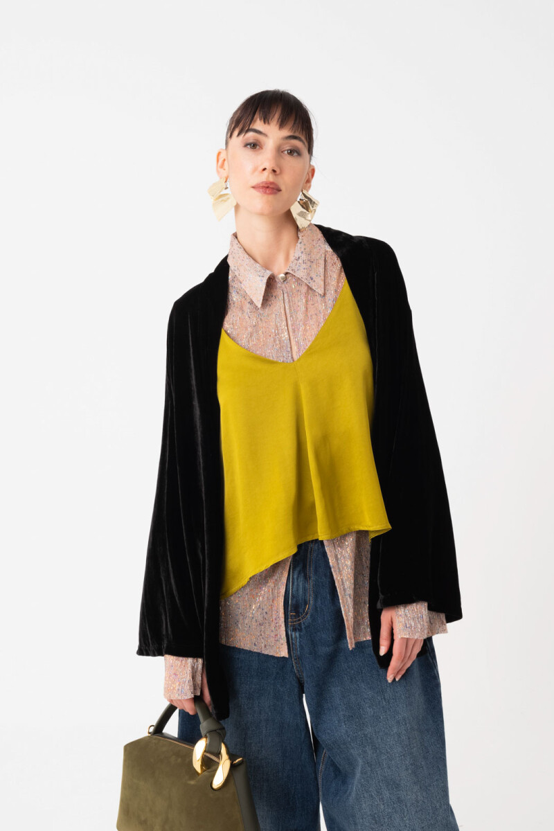 KIMONO EN VELVET Negro
