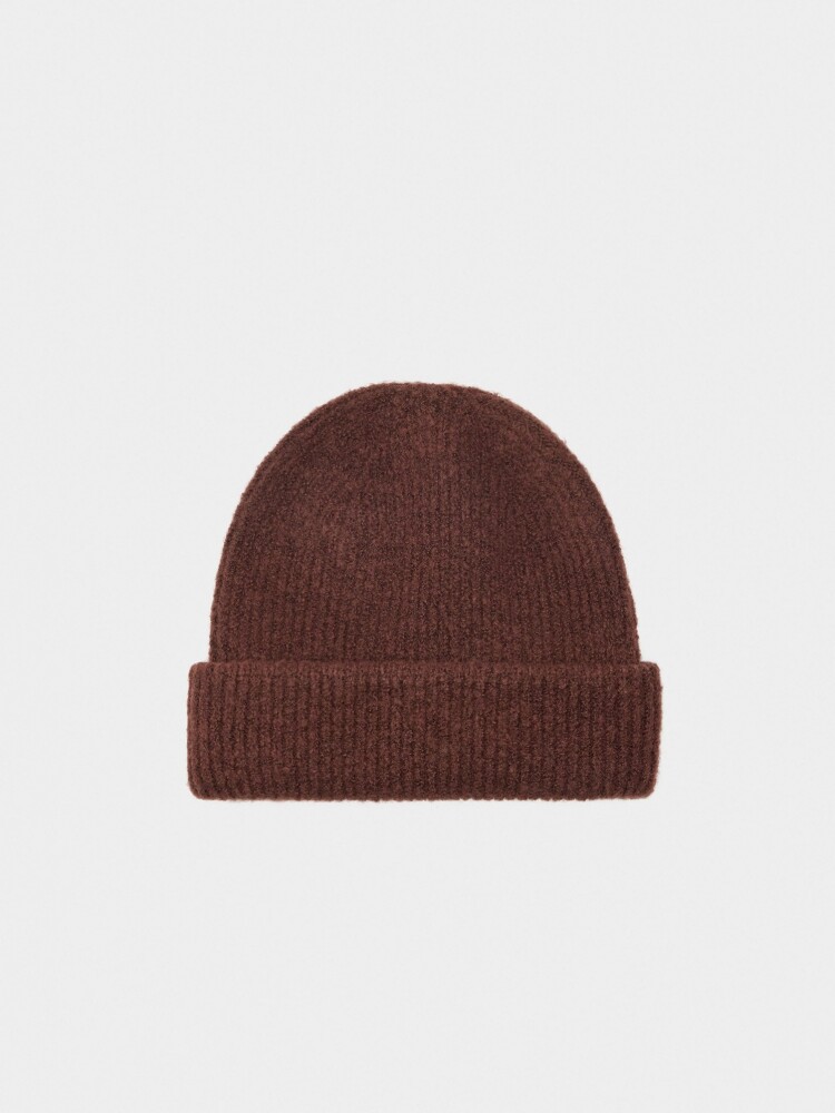 Gorro Canalado Con Dobladillo marron