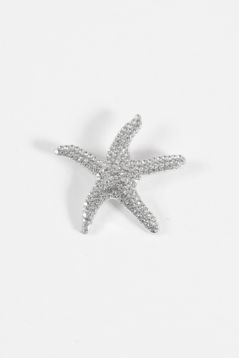 Prendedor estrella de mar plateado