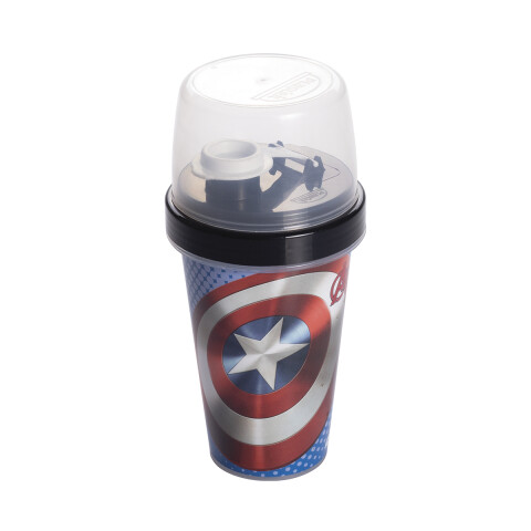 Botella Plástica Milk Shake con Tapa 320ml Capitán América