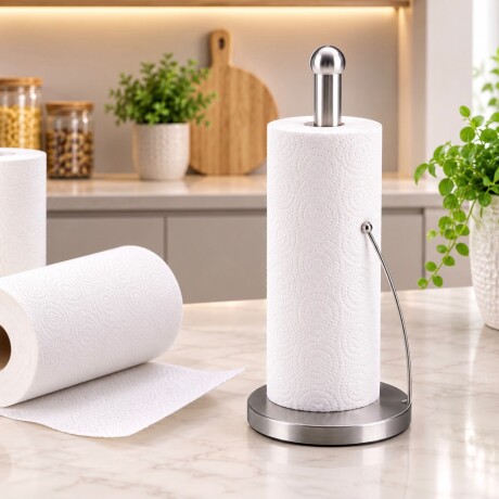 Porta rollos de Cocina de Acero Inoxidable con Base Antideslizante Porta rollos de Cocina de Acero Inoxidable con Base Antideslizante