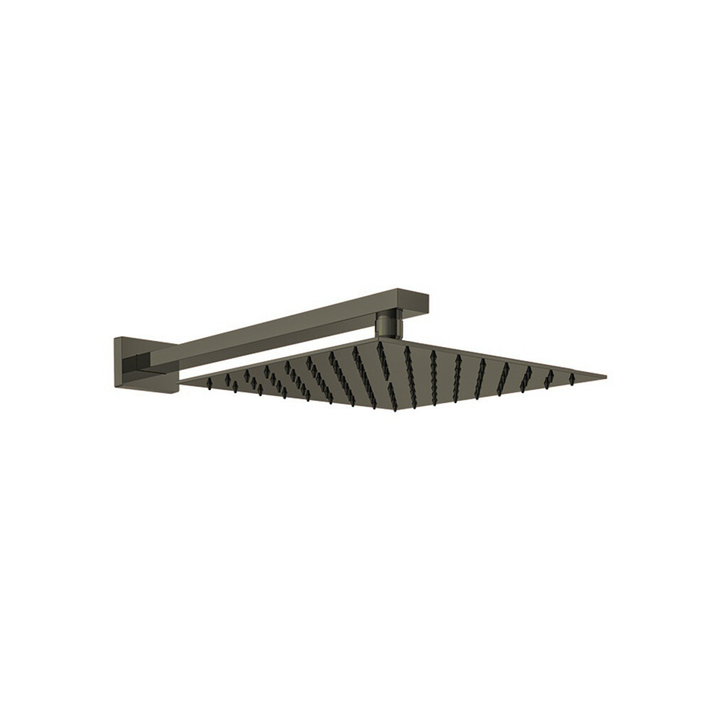 ROSETA CUADRADA PARA DUCHA + BRAZO DE PARED COLOR GRAFITO Roseta Cuadrada Para Ducha + Brazo De Pared Color Grafito