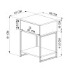 Mesa de luz 1 cajón 1 estante con metal miel y blanca Mesa de luz 1 cajón 1 estante con metal miel y blanca