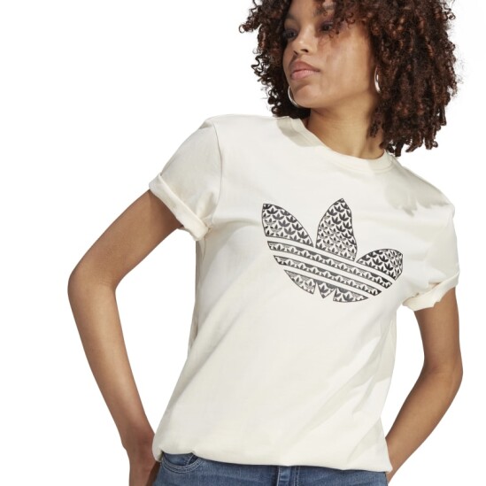 Remera Adidas Trefoil Monogram Infill Blanco